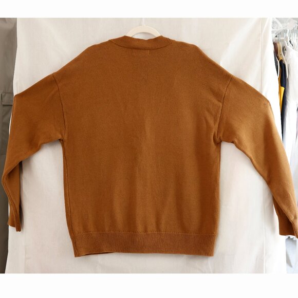 Men's 100% Coton Caramel Rust Cardigan Forever 21 Size Large Oversized Classic - Picture 3 of 5